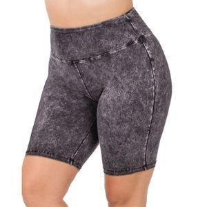 PLUS MINERAL WASH WIDE WAISTBAND SHORT LEGGINGS